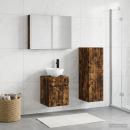 Badezimmermöbel-Set 4 stk. Geräucherte Eiche