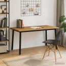 Live Edge Esstisch 160 x 80 x 75 cm Massivholz Akazie Weiß