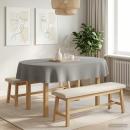 Tischdecke Oval Hellgrau 160 x 220 cm Polyester