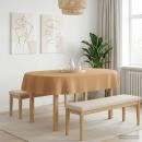 Tischdecke Oval Beige 160 x 220 cm Polyester