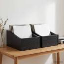 LP Plattenbox 2 stk. Schwarz Eichen-Optik 23 x 33 x 16 cm