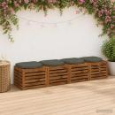 4-teilige Sitzkissen 4 stk. 100 % Polyester Grau 45 x 45 x 5 cm