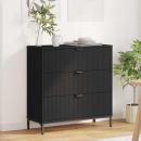 ARDEBO.de - Sideboard Schwarz 79,5 x 33 x 82 cm Holzwerkstoff