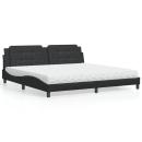 Bett mit Matratze Zadar Schwarz 200x200 cm Kunstleder
