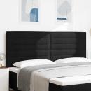 LED Kopfteil mit LED-Lichtleisten Schwarz 200 cm Stoff