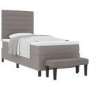 Boxspringbett mit Kopfteil Taupe 80 x 200 cm Stoff