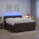 Boxspringbett mit Matratze Dunkelbraun 140 x 200 cm Stoff