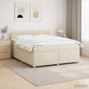 Boxspringbett mit Matratze Creme 160 x 200 cm Stoff