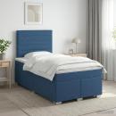 Boxspringbett mit Matratze mit Kopfteil Blau 120 x 190 cm Stoff