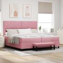 Boxspringbett mit Kopfteil Rosa 200 x 200 cm Samt