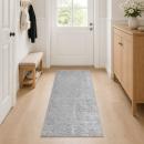 ARDEBO.de - Teppich Grau 50 x 300 cm 100% Polyester 3 mm Waschbar