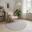 Teppich Grau Ø 120 cm 100% Polyester 3 mm Waschbar