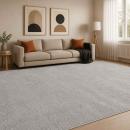 ARDEBO.de - Teppich Grau 300 x 400 cm 100% Polyester 3 mm Waschbar