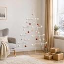 ARDEBO.de - Metall-Weihnachtsbaum mit Halter KUOPIO 140 cm Stahl Weiß