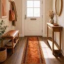 ARDEBO.de - Teppichläufer FLORNES Gewebt Orange 100 x 450 cm PP 7 mm