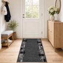ARDEBO.de - Teppichläufer FLORNES Gewebt Grau 100 x 450 cm PP 7 mm