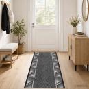 ARDEBO.de - Teppichläufer FLORNES Gewebt Grau 100 x 350 cm PP 7 mm