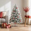 ARDEBO.de - Weihnachtskugelset 32 stk. Rot und Weiß Ø 6 cm Kunststoff