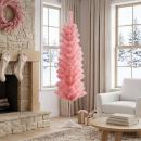 ARDEBO.de - Künstlicher schlanker Weihnachtsbaum 150 cm PVC und Stahl Rosa