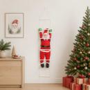 ARDEBO.de - Weihnachtsmann auf Leiter Rot 30 x 15 x 170 cm Polyester