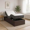 ARDEBO.de - Elektrisch verstellbares Bettgestell Braun 200 x 100 x 33,5 cm