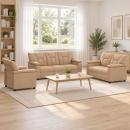 Sofa-Set 3 pcs Cappuccino Kunstleder