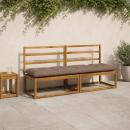 Bankkissen VIANEN 2 stk. 100 % Polyester Taupe 190 x 50 x 12 cm