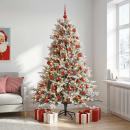 ARDEBO.de - Künstlicher Weihnachtsbaum mit Weihnachtskugel 180 cm 300 LEDs