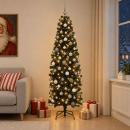 ARDEBO.de - Künstlicher schmaler Weihnachtsbaum mit Weihnachtskugel 180 cm