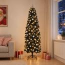 ARDEBO.de - Künstlicher schmaler Weihnachtsbaum mit Weihnachtskugel 210 cm