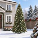 ARDEBO.de - Künstlicher Weihnachtsbaum mit Klappsystem und Weihnachtskugeln
