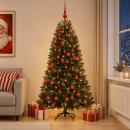 ARDEBO.de - Künstlicher Weihnachtsbaum mit Kugel 180 cm 300 LEDs