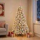 ARDEBO.de - Künstlicher Weihnachtsbaum mit Weihnachtskugel 210 cm 300 LEDs