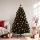 ARDEBO.de - Künstlicher Weihnachtsbaum Dunkelgrün mit Kugeln 180 cm