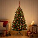 ARDEBO.de - Künstlicher Weihnachtsbaum Dunkelgrün mit Kugeln 180 cm