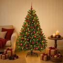 ARDEBO.de - Künstlicher Weihnachtsbaum Hellgrün mit Weihnachtskugel 180 cm