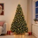 ARDEBO.de - Künstlicher Weihnachtsbaum Grün mit Weihnachtskugeln 240 cm