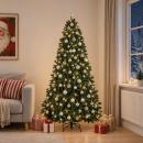 ARDEBO.de - Künstlicher Weihnachtsbaum dunkelgrün mit Kugeln 240 cm