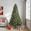 ARDEBO.de - Künstlicher Weihnachtsbaum, grün, mit Weihnachtskugeln 210 cm