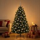 ARDEBO.de - Künstlicher Weihnachtsbaum Dunkelgrün mit Kugeln 180 cm