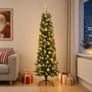 ARDEBO.de - Künstlicher schmaler Weihnachtsbaum mit Weihnachtskugel 180 cm