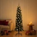 ARDEBO.de - Künstlicher schmaler Weihnachtsbaum mit Kugeln 120 cm 150 LEDs