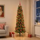 ARDEBO.de - Künstlicher schmaler Weihnachtsbaum mit Weihnachtskugel 210 cm