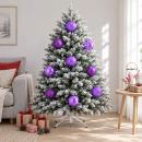 ARDEBO.de - Weihnachtskugel-Set XXL 4 stk. Lila Durchmesser 20 cm