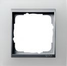 Gira 021150 Abdeckrahmen, bruchsicher, 1fach, für Zentraleinsätze, Opak weiß/Aluminium