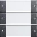 Gira 213328 Wippenset 3fach mit Beschriftungsfeld, Klar / Anthrazit