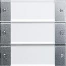 Gira 213326 Wippenset 3fach mit Beschriftungsfeld, Klar / Farbe Alu