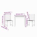 3-tlg. Garten-Bistro-Set Schwarz Massivholz Kiefer
