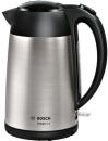 Bosch TWK3P420 Wasserkocher, 2400W, 1,7L, Abschaltautomatik, Trockengeh- und Überhitzungsschutz, Lift-Switch-off, edelstahl/schwarz