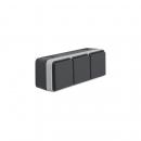 Berker 47733515 Steckdose SCHUKO 3fach waagr. m.Klappdeckel Ap W.1 grau/lichtgr. mt